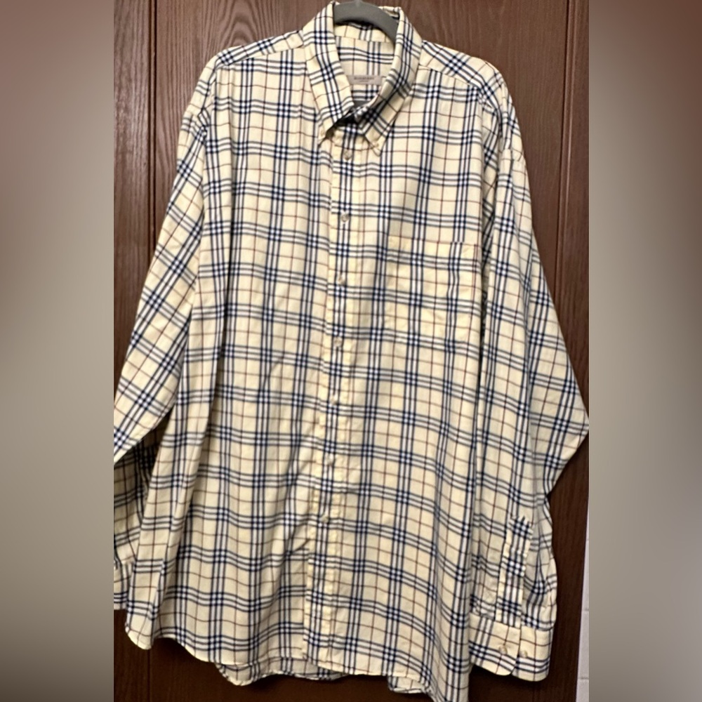 Burberry Cream Plaid Button Down 2XT